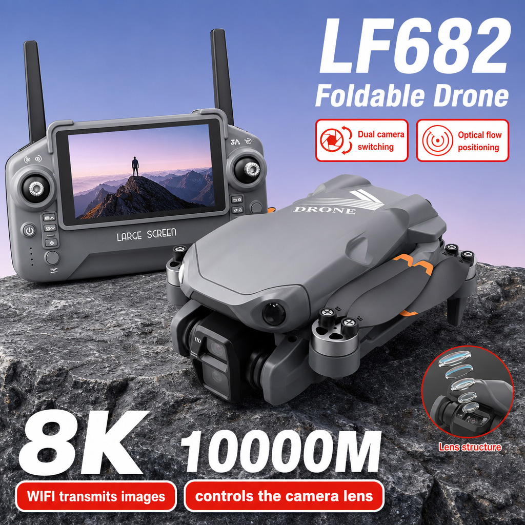 Fpv Brushless Rc Drone 4K - Drone Aereo LF682 con Doppia Fotocamera